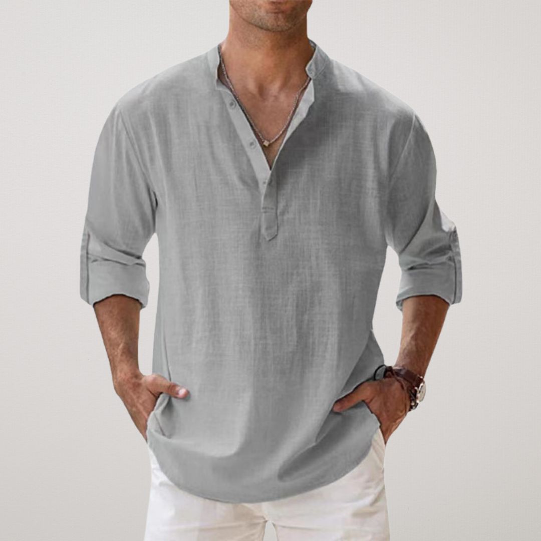 Riva Capri  | Camicia Henley in cotone effetto lino