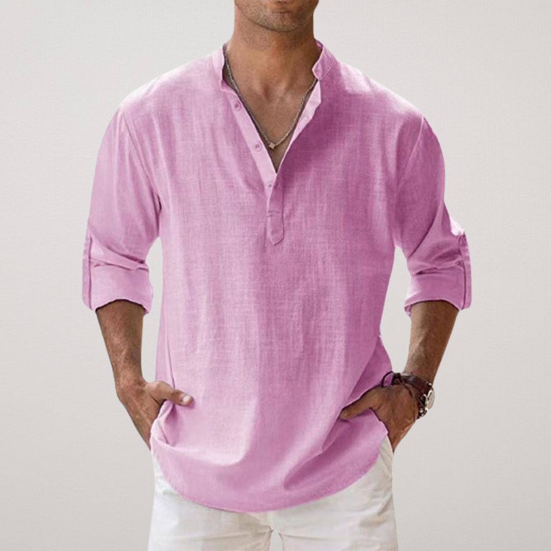 Riva Capri  | Camicia Henley in cotone effetto lino