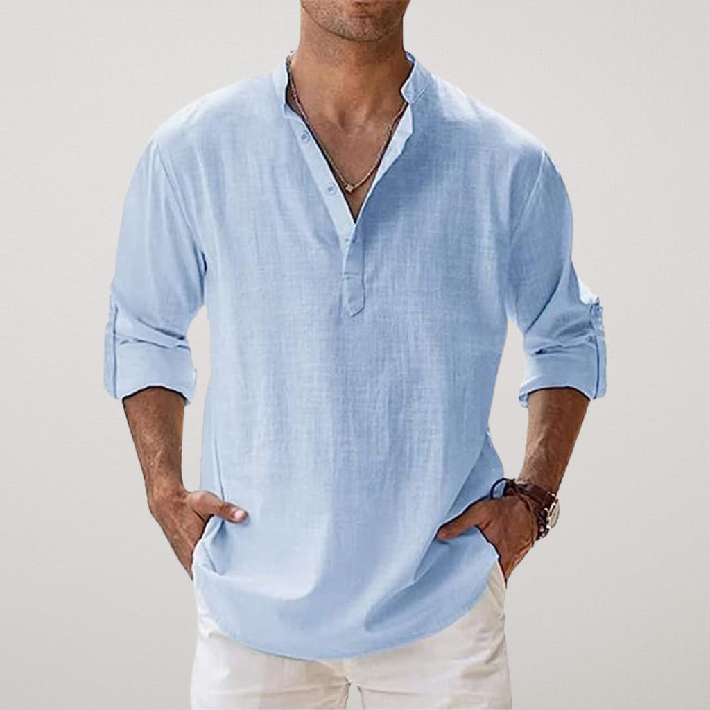 Riva Capri  | Camicia Henley in cotone effetto lino
