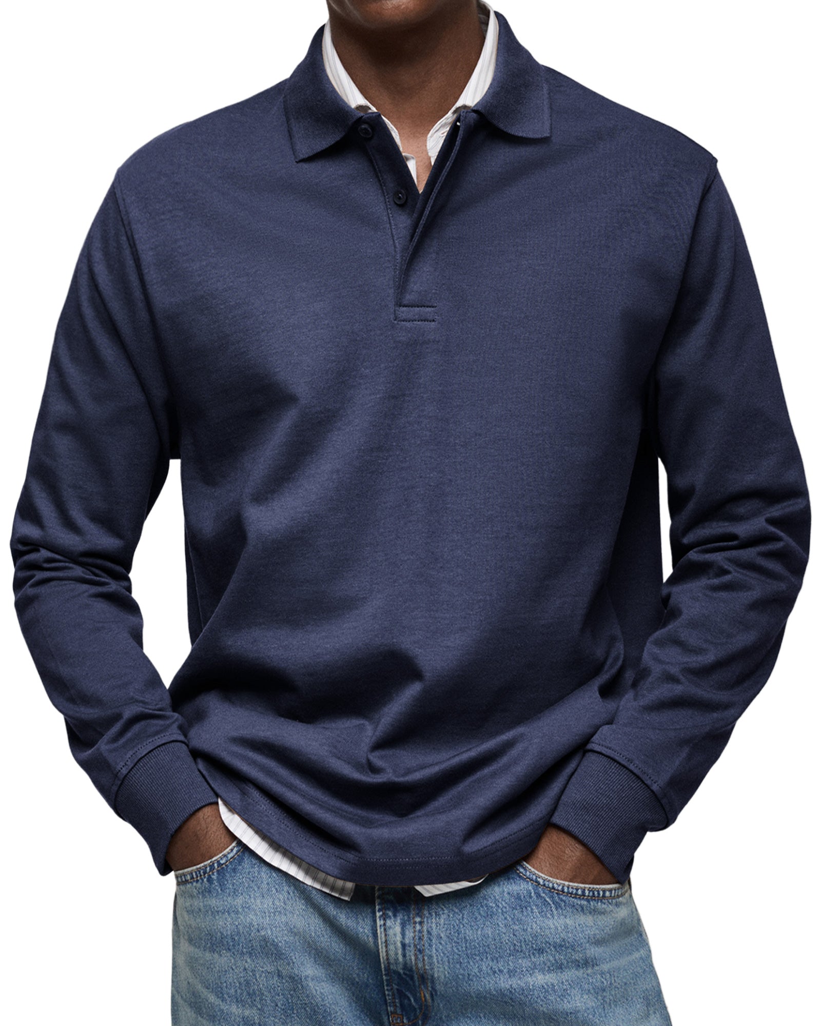 Riva Capri | Camicia Poloshirt Casual a Maniche Lunghe
