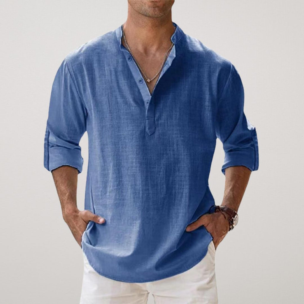 Riva Capri  | Camicia Henley in cotone effetto lino
