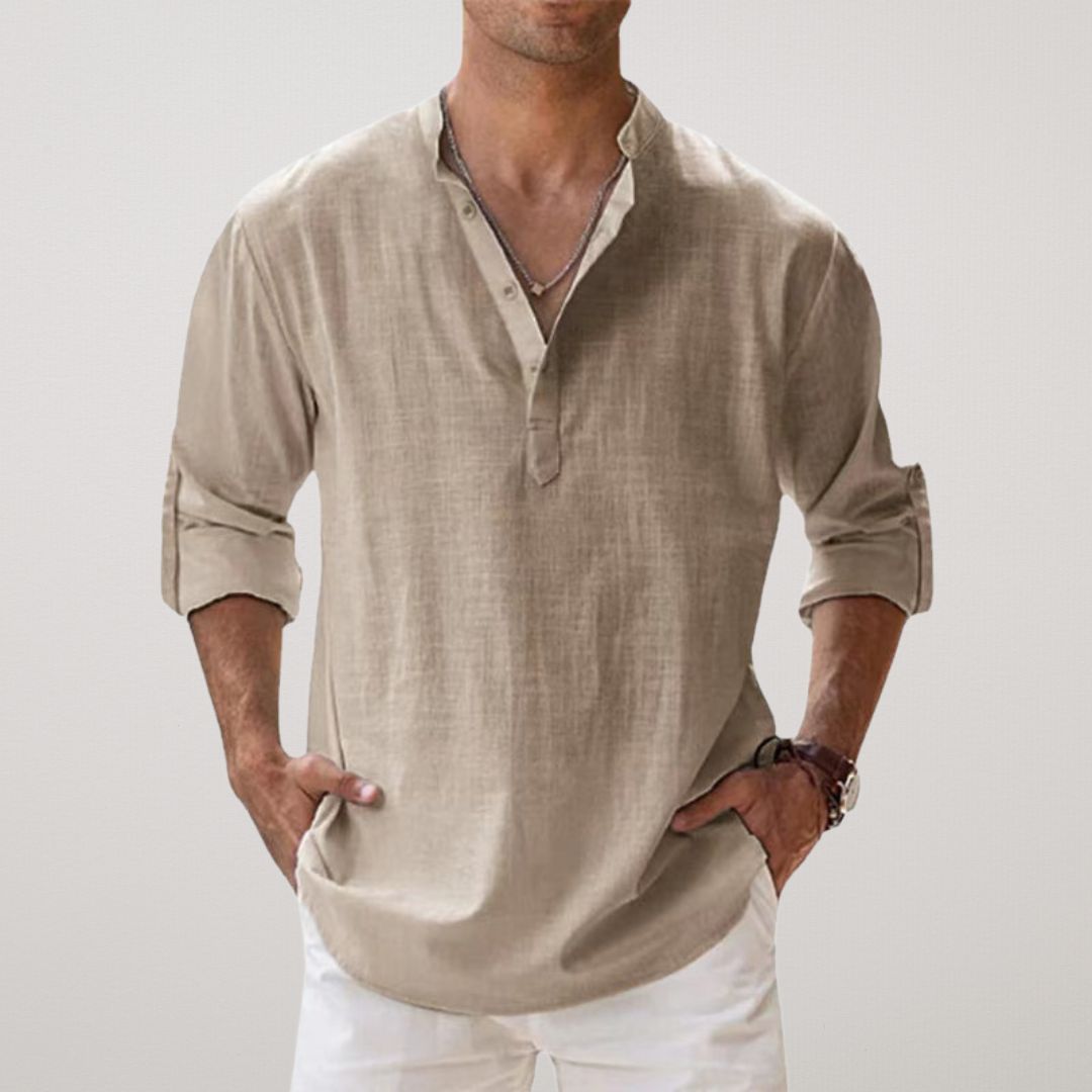 Riva Capri  | Camicia Henley in cotone effetto lino