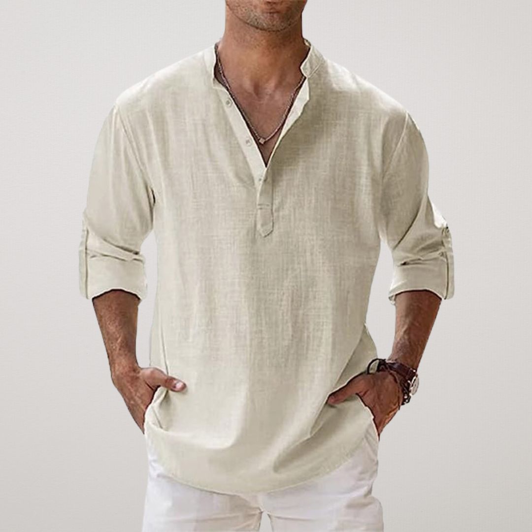 Riva Capri  | Camicia Henley in cotone effetto lino