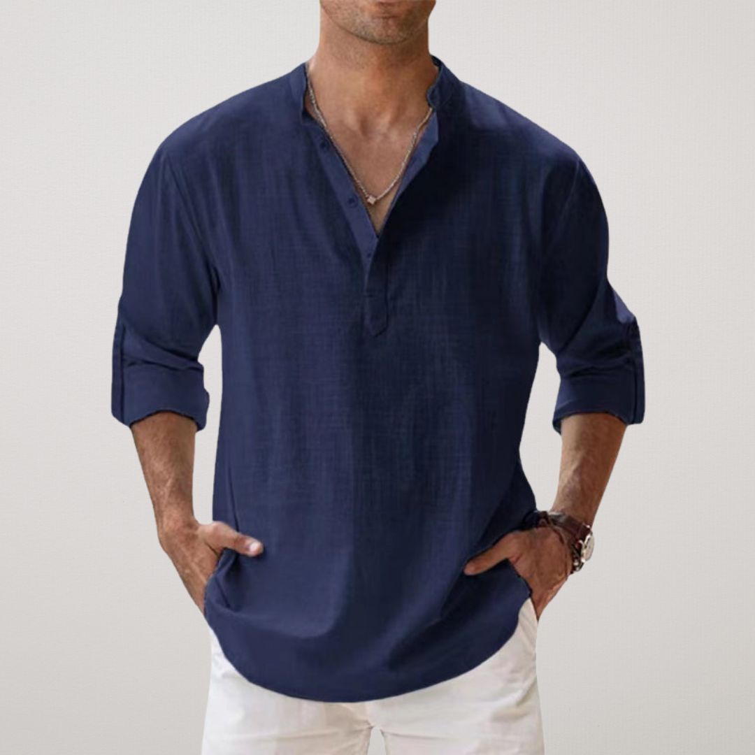 Riva Capri  | Camicia Henley in cotone effetto lino