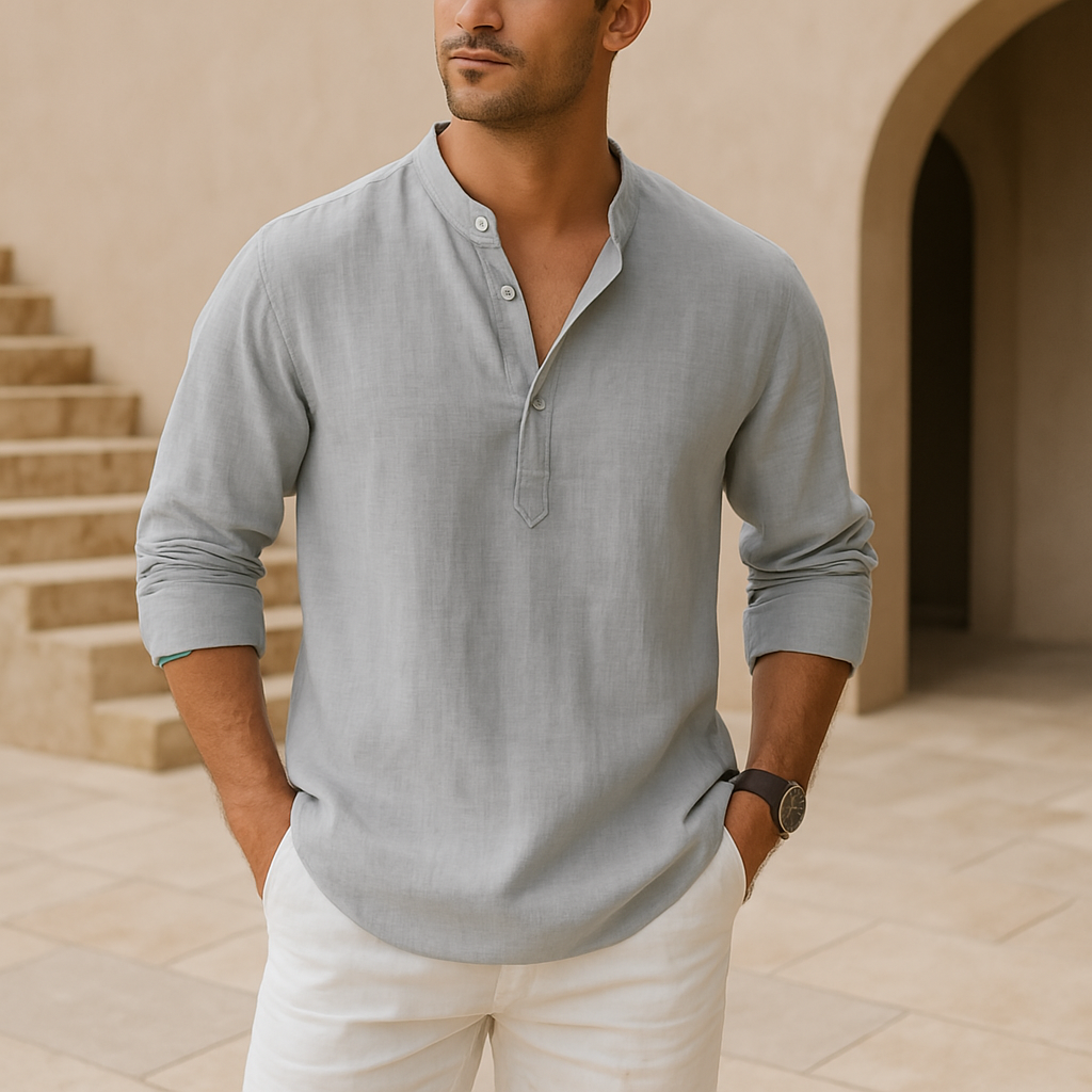 Riva Capri  | Camicia Henley in cotone effetto lino