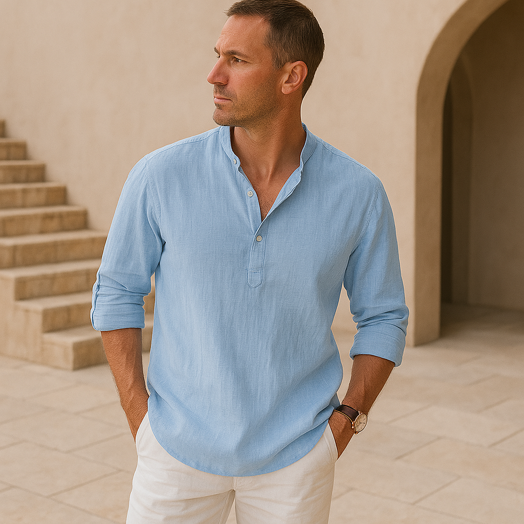 Riva Capri  | Camicia Henley in cotone effetto lino