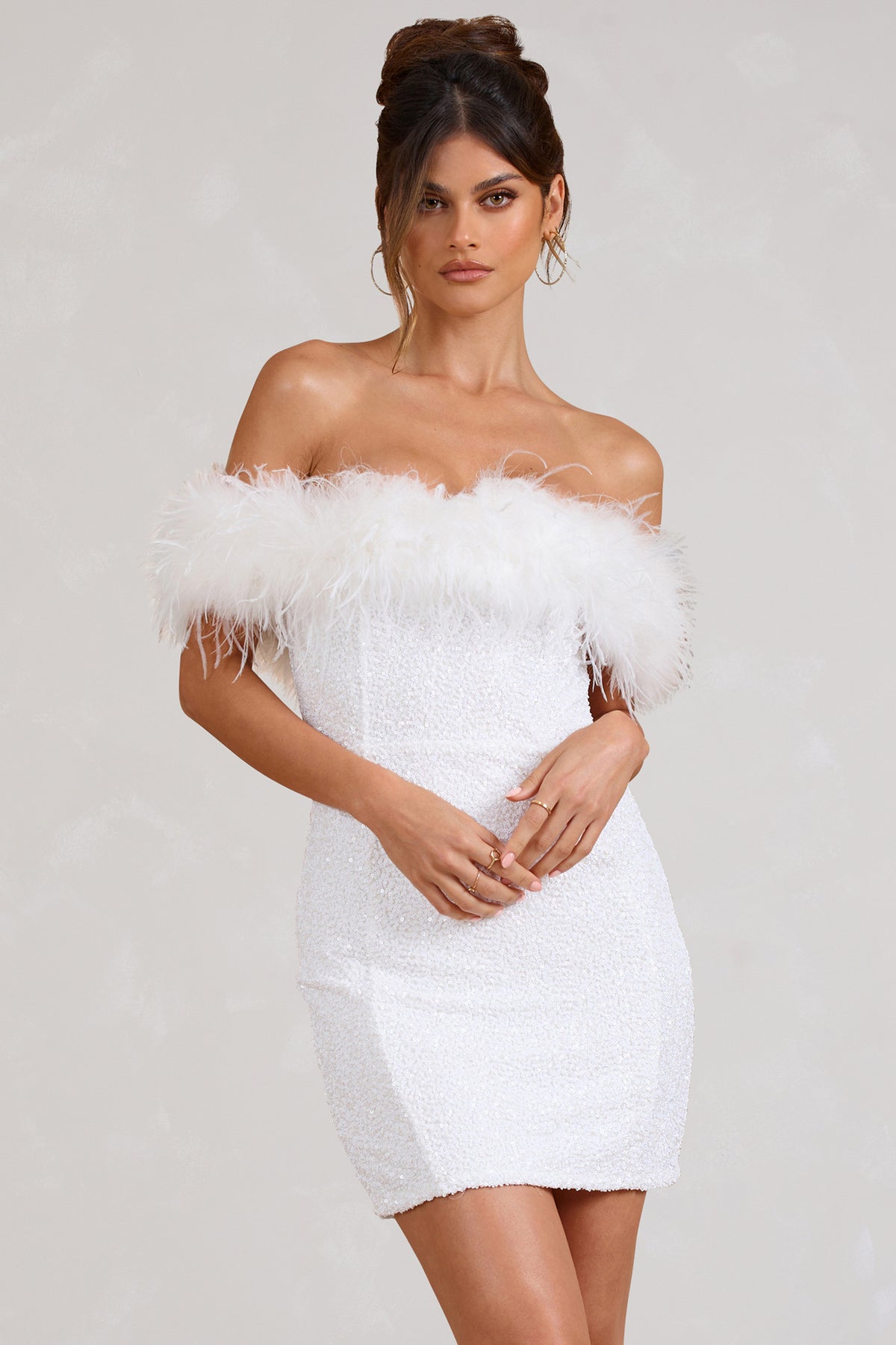 Riva Capri | Abito con paillettes e piume