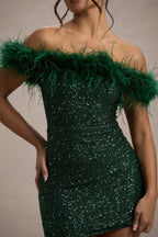 Riva Capri | Abito con paillettes e piume