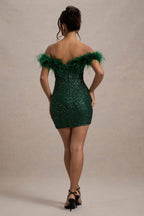 Riva Capri | Abito con paillettes e piume