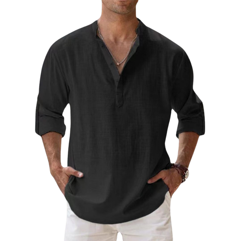 Riva Capri  | Camicia Henley in cotone effetto lino