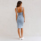 Riva Capri | Abito Camisole Attillato in Denim